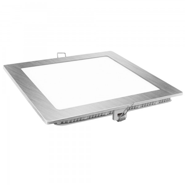 Downlight led cuadrado plata  6w.cal.