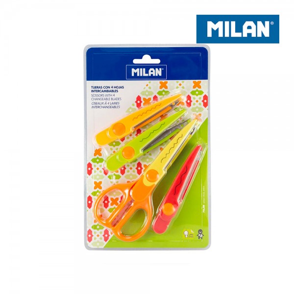 Tijeras zig-zag con 4 hojas intercambiables 16 cm blister
