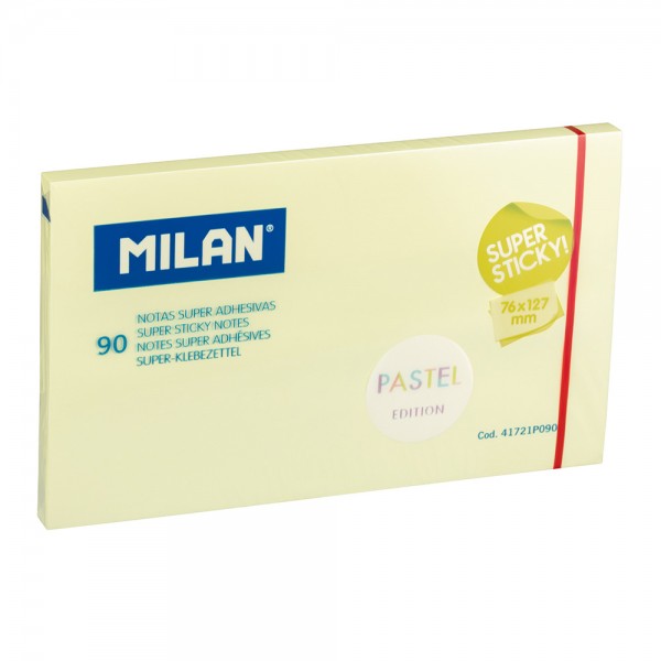 Bloc 90 notas super adhesivas amarillo pastel 76 x 127 mm (pack 10 unidades)