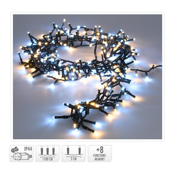 Guirnalda multifunción, uso exterior, snake, luz fría y cálida, 560 leds, 14 m